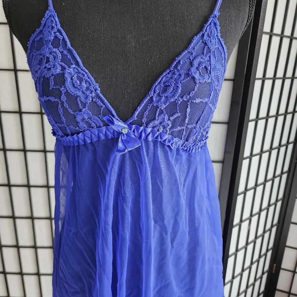 Sheer purple Frederick's chemise, size S